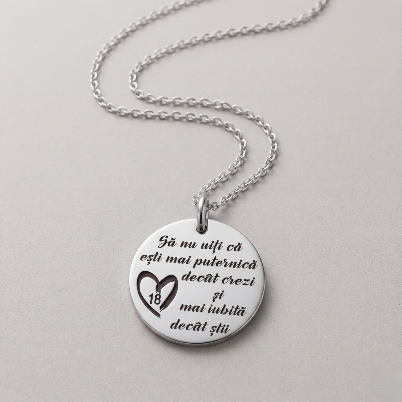 Colier personalizat din argint Sa nu uiti - 18 - Cadou majorat [3]