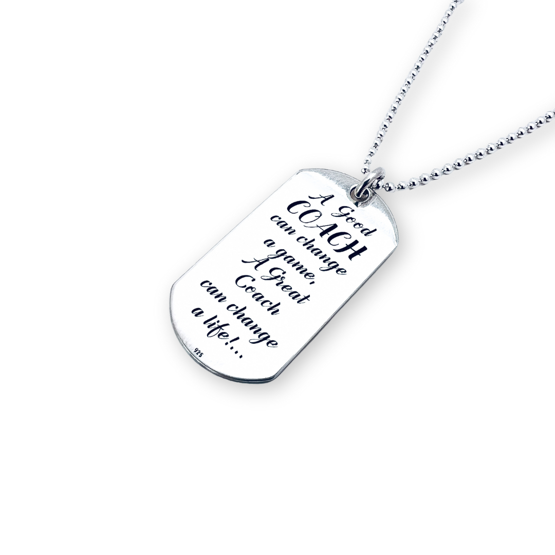 Colier argint placut army personalizata - A good Coach... [2]