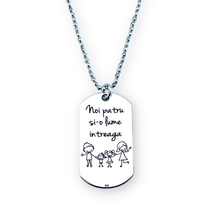 Colier placuta Army argint personalizat pentru barbati Personally ME [4]