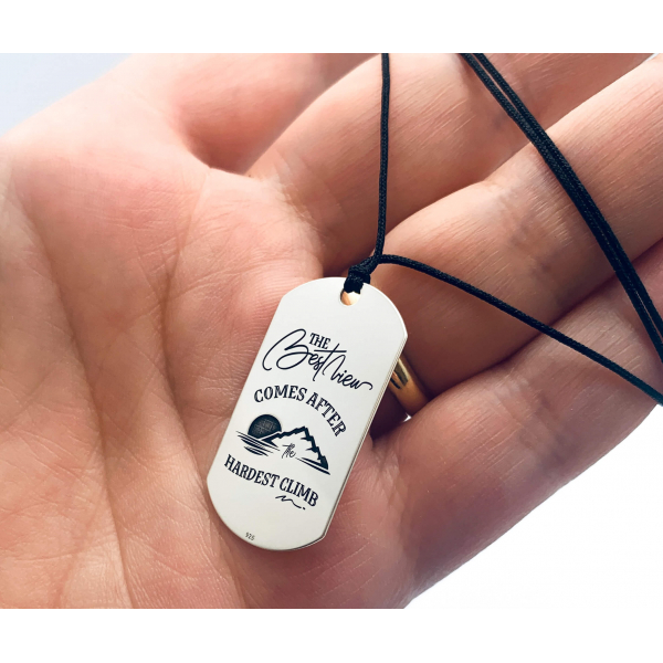 Colier placuta Army argint personalizat pentru barbati [2]