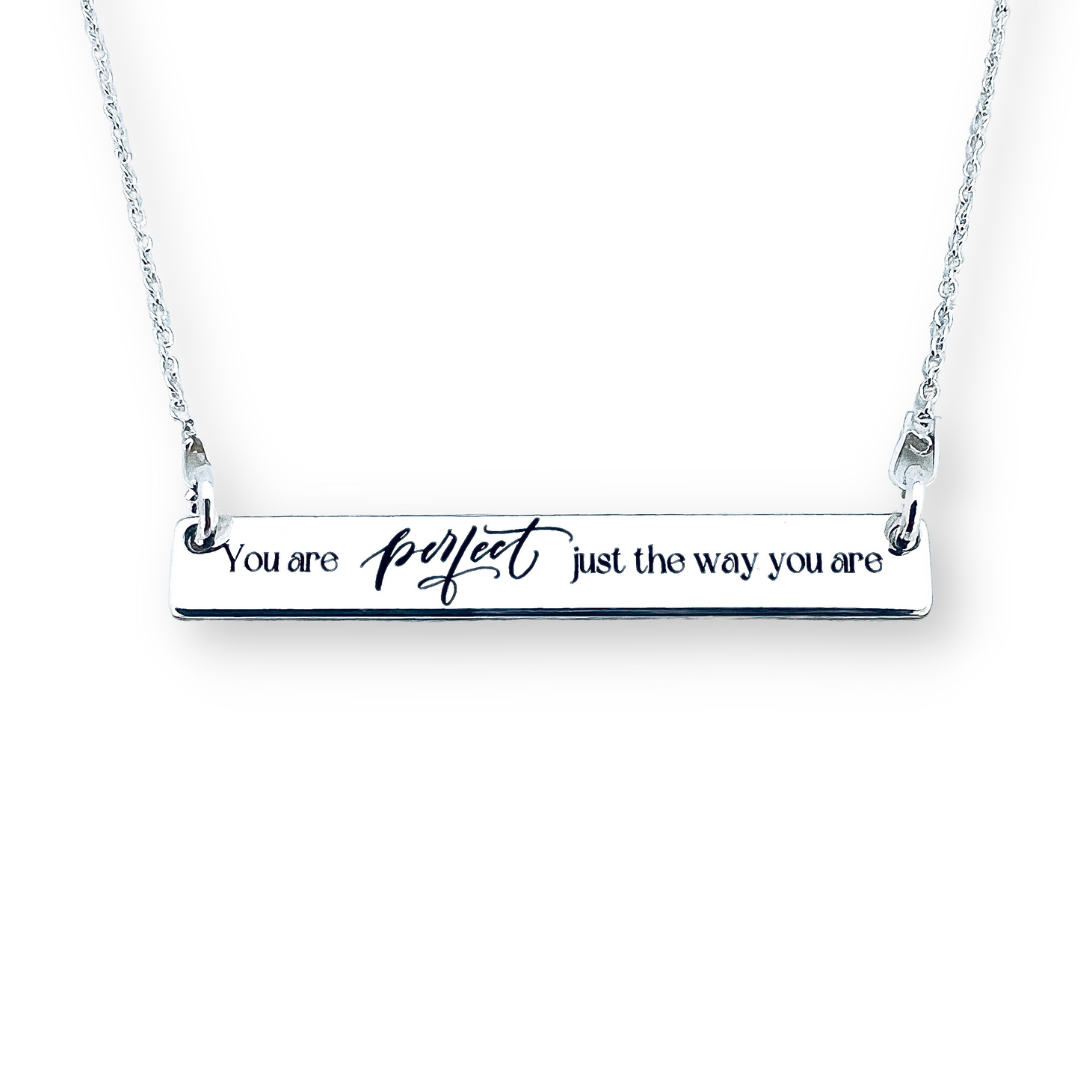 Lantisor placuta argint personalizata You are Perfect [3]