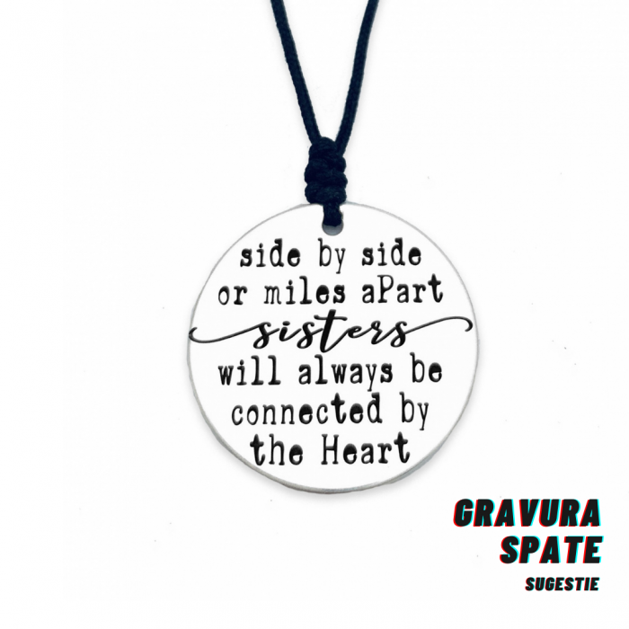 Colier din argint gravat Sisters [2]