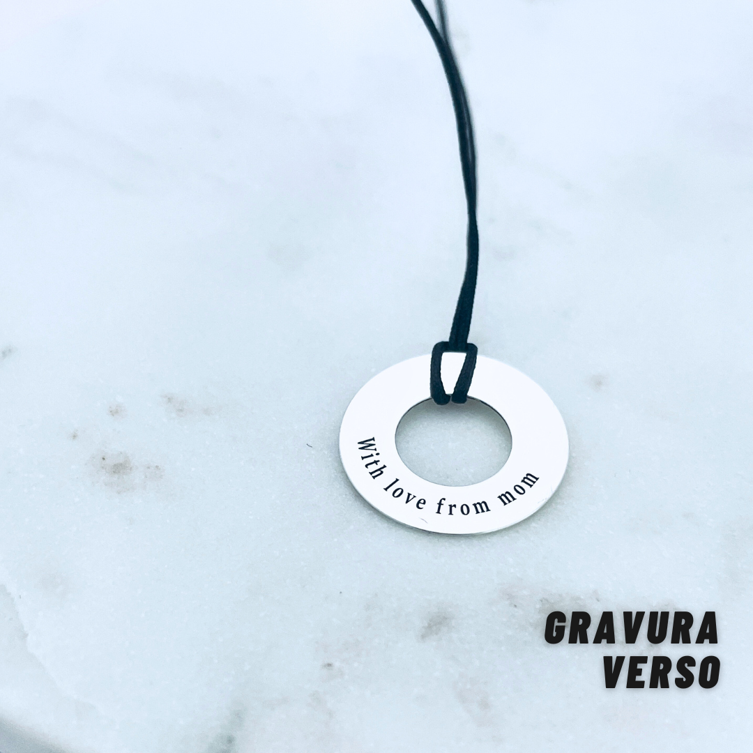 Colier disc personalizat argint snur reglabil - I am... [2]