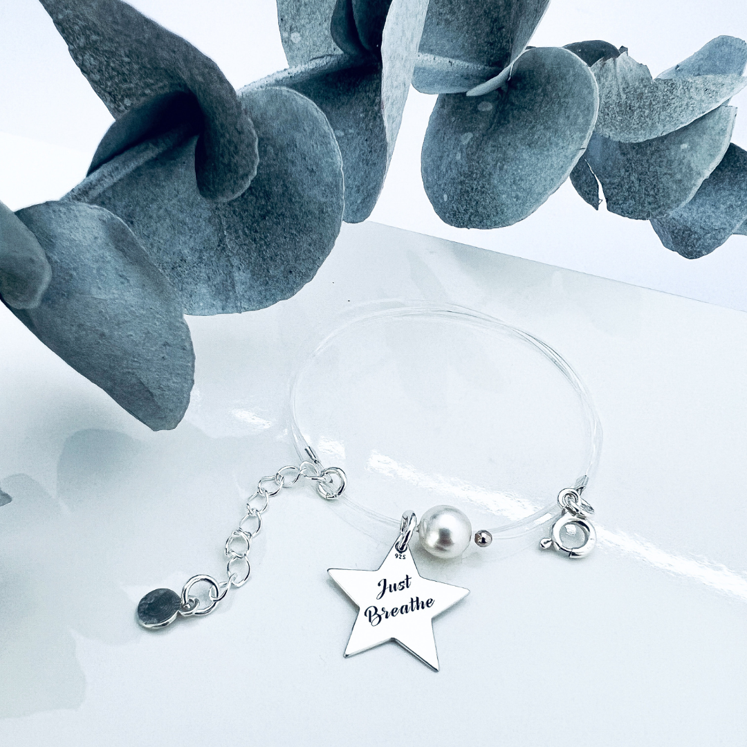 Colier fir transparent cu perla si steluta din argint - Just Breath [2]