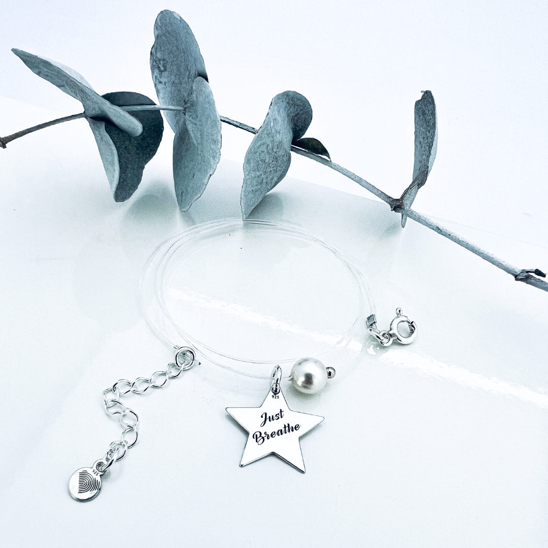 Colier cu perla si steluta argint - Just Breathe [2]