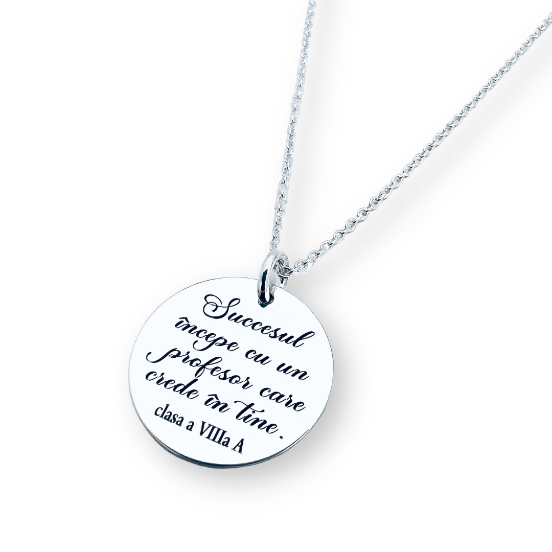 Colier personalizat argint pentru doamna profesoara - Succesul [2]