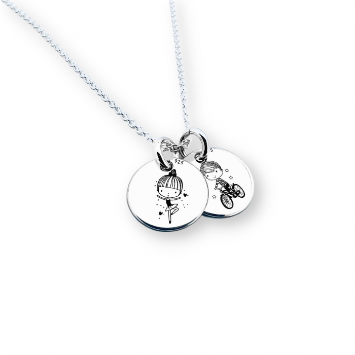 Colier argint personalizat doi banuti [2]