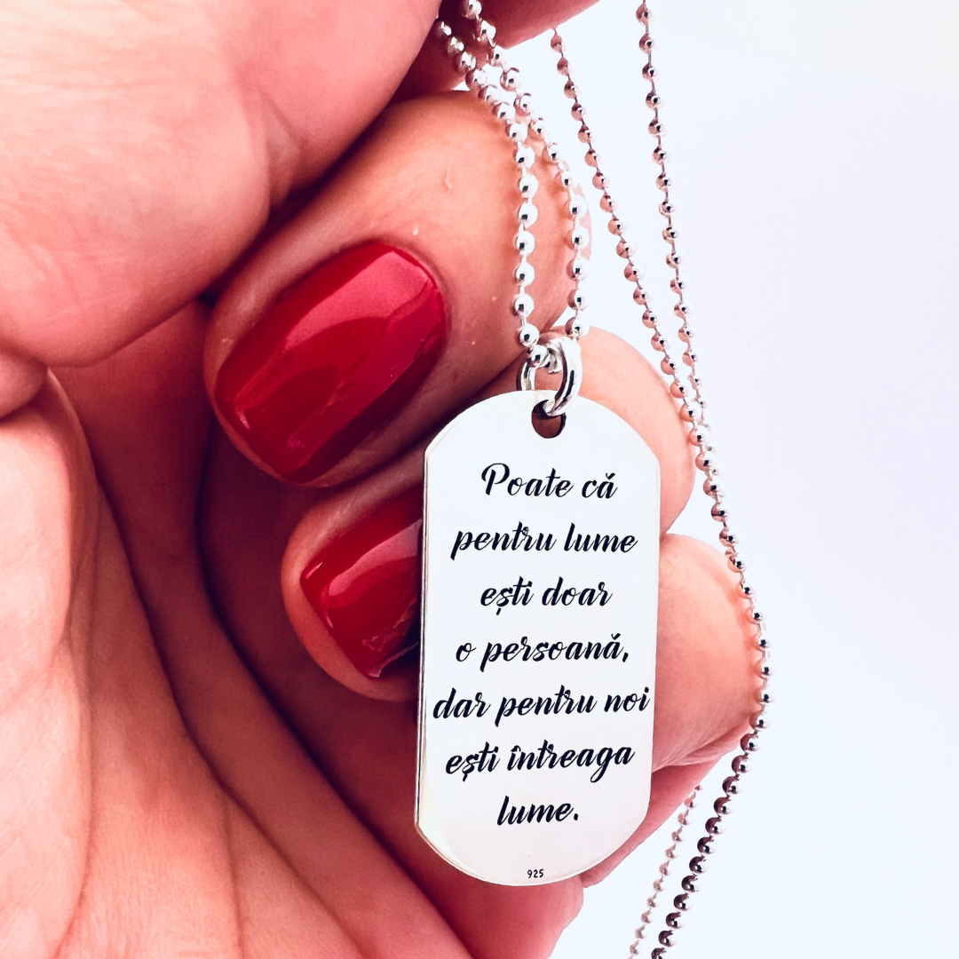 Colier personalizat – Placuta Army din argint [3]