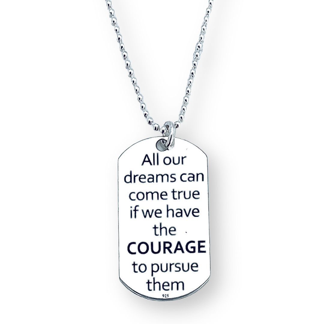 Colier placuta Army personalizata argint - Courage [2]
