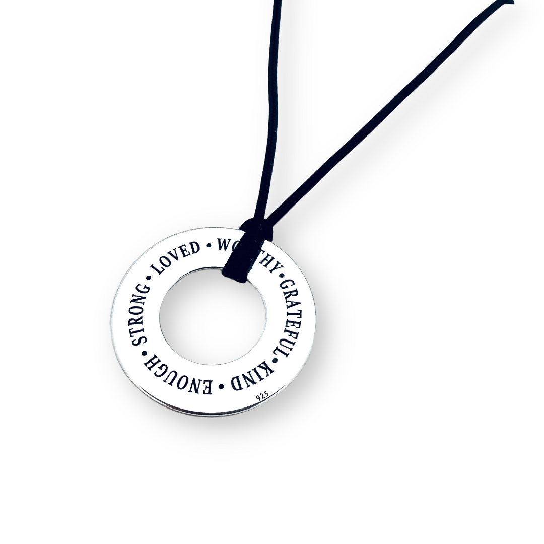 Colier snur reglabil disc personalizat argint - I am... [2]