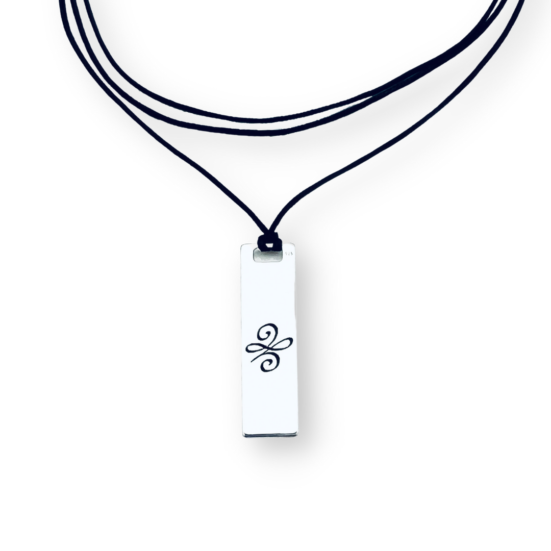 Colier snur textil argint personalizat simbol Begin Anew [2]