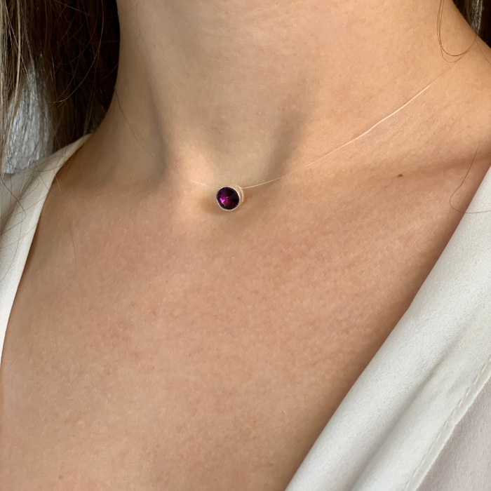 Colier cu cristal si snur transparent [2]