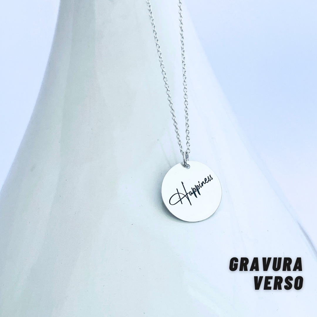 Lantisor argint banut personalizat - Happiness [2]