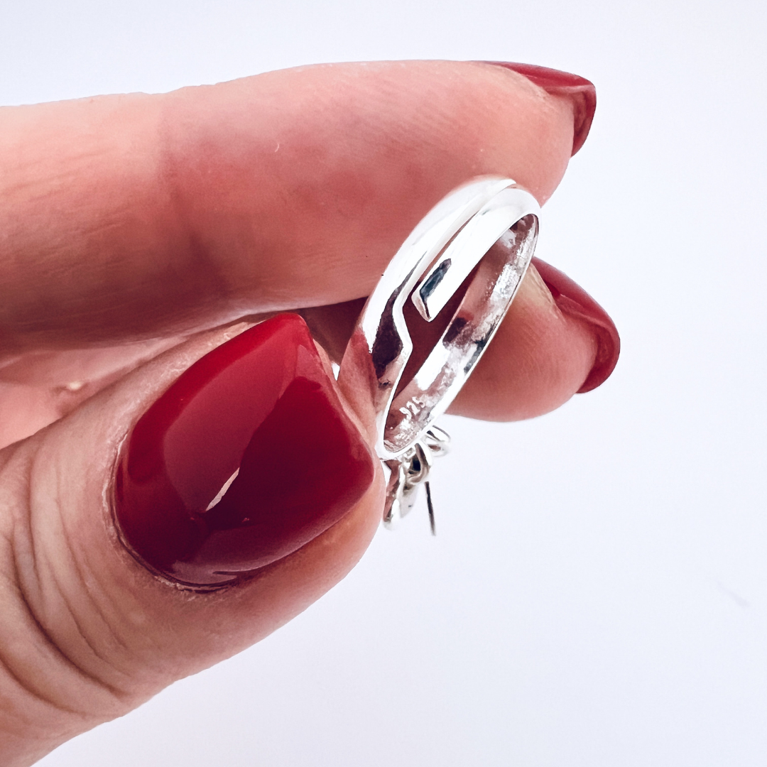 Inel din argint banut si charm inimioara - Personally ME [2]