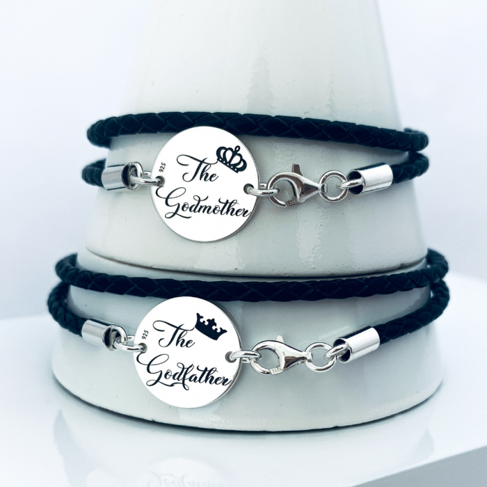 Cadou Personalizat Nasi bratari personalizate Argint & Piele [2]