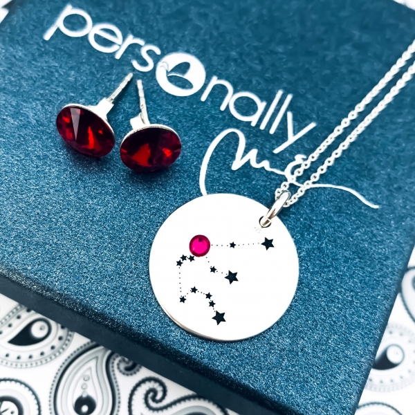 Set lantisor argint gravat cu Constelatii & Cercei Swarovski  [2]