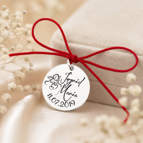 Bijuterii Personalizate - Banut argint personalizat pentru botez Angel