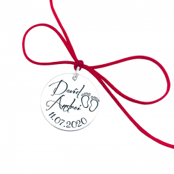 Banut argint personalizat mot sau botez un an nume simbol [2]