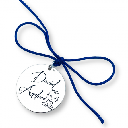 Banuti argint botez / mot personalizati - Banut argint personalizat botez sau mot