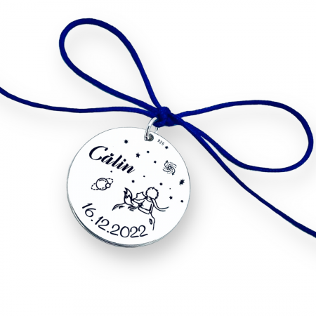 Banuti argint botez / mot personalizati - Banut argint personalizat Botez / Mot Micul Print