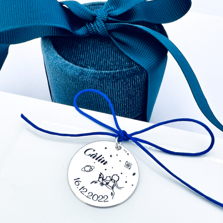 Banut argint personalizat Botez / Mot Micul Print [1]