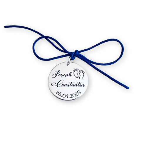 Bănuț moț din Argint Personalizat cu Simbol Tălpițe [2]