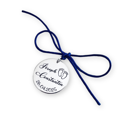 Bănuț moț din Argint Personalizat cu Simbol Tălpițe [1]