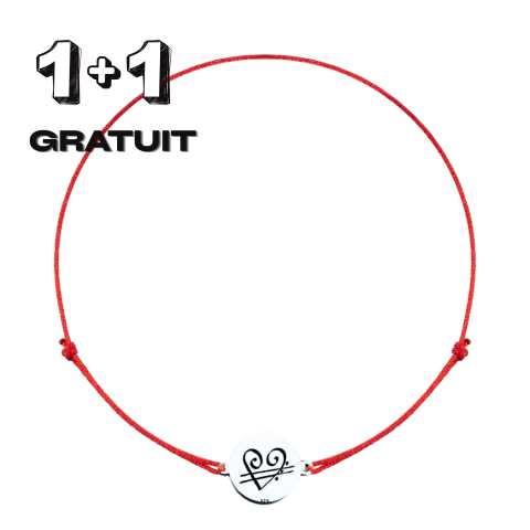 1 + 1 GRATUIT - Bratara argint, banut personalizat snur reglabil - Simbol Unconditional Love