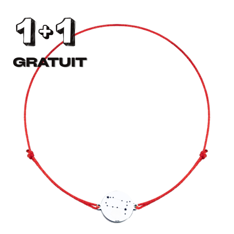 1 + 1 GRATUIT - Bratara argint Constelatii snur reglabil
