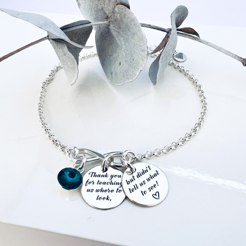 Bratari argint femei personalizate - Bratara argint personalizata cu charm infinit - Cadou doamna invatatoare