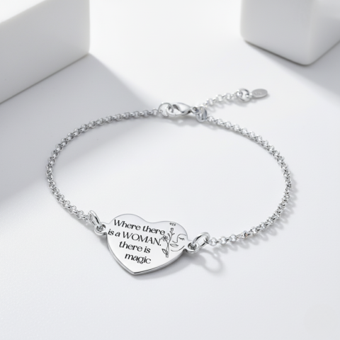 Bijuterii Personalizate - Bratara argint personalizata cadou pentru ea - Feminitate