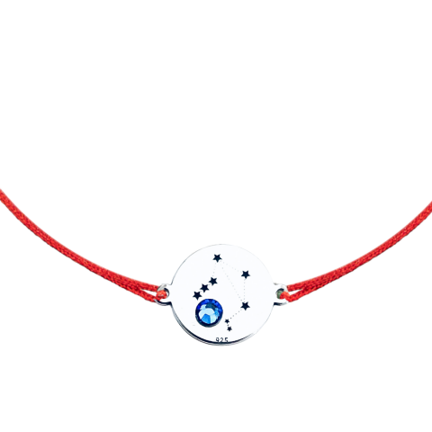 Constelatii si Zodii - Bratara argint, personalizata snur reglabil Constelatii