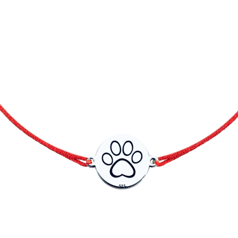 Medalioane personalizate - animale - Brățară argint, personalizată șnur reglabil – My Lovely Pet