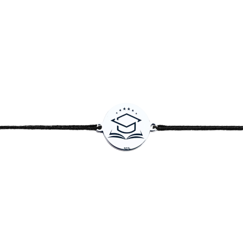 Brățară argint, personalizată șnur reglabil – Simbol toca [1]