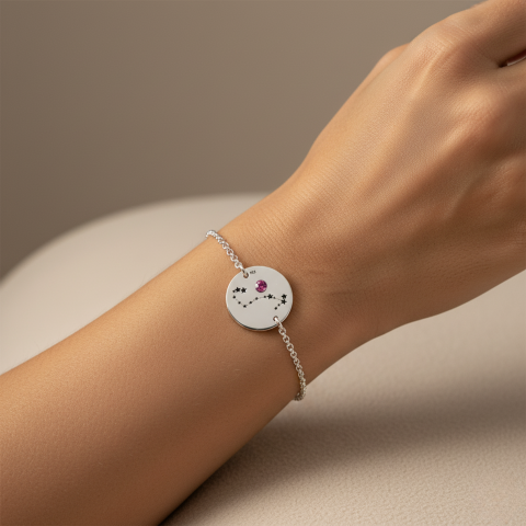 Cadouri 8 Martie personalizate - Bratara Personalizata cu Constelatii din Argint cu cristal