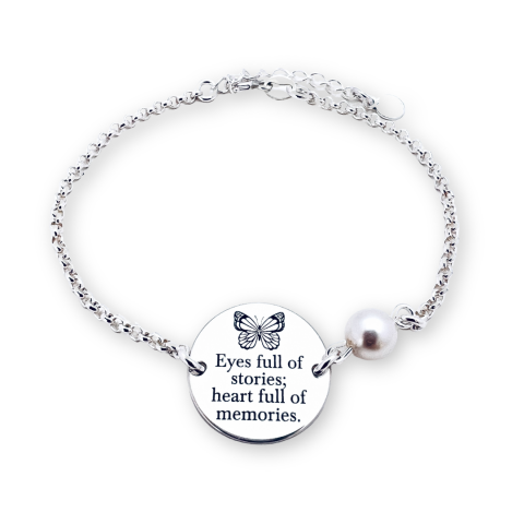 Bratara personalizata argint banut si perla - Eyes full of Stories... [2]
