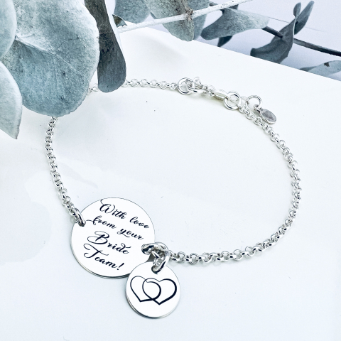 Bijuterii Personalizate - Caracteristici bratara personalizata argint, Bride Team - Cadou domnisoare de onoare