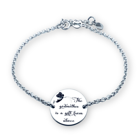 Idei de cadouri botez / mot personalizate - Bratara personalizata din argint - Cadoul special pentru nasa ta