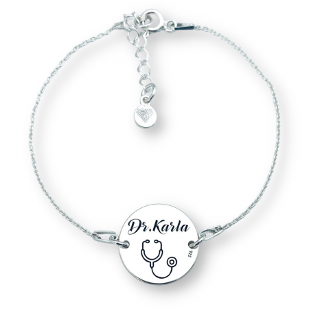 Cadouri in functie de pasiuni - Bratara personalizata argint cu banut gravat Personally ME