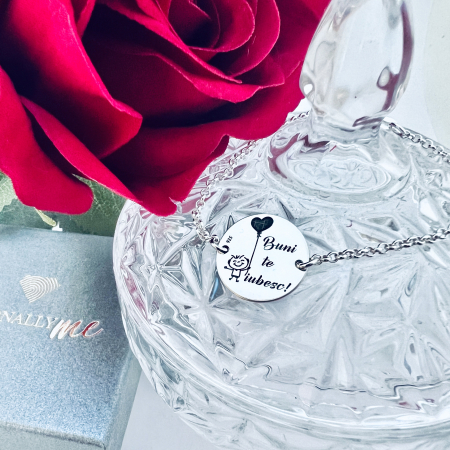 Bratara cu banut argint gravata pentru Bunica