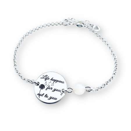 Bratara personalizata argint & perla Life happens for You [1]