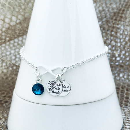 Bratara gravata argint dama cu charm Infinit si cristal Swarovski [1]