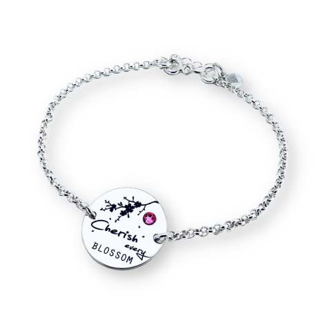 Bratara personalizata argint cristal Swarovski - Cherish Every Blossom [1]