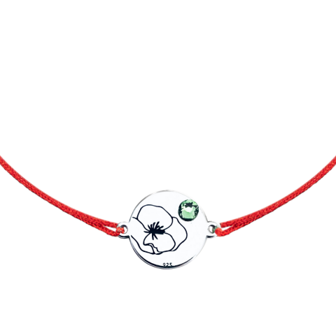 Cadouri sub 150 lei - Brățară personalizată cu floare lunară și cristal – argint 925