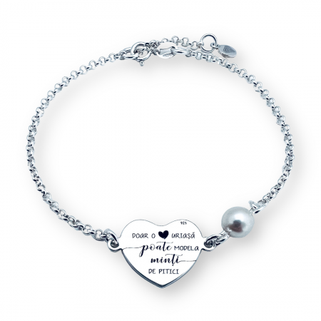 Bratara Personalizata argint cadou educatoare O inima uriasa - Personally ME [1]