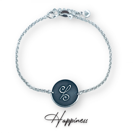 Bratara dama argint personalizata - Happiness [3]