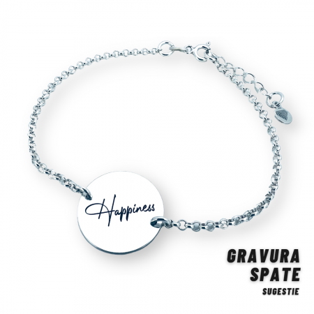 Bratara dama argint personalizata - Happiness [2]