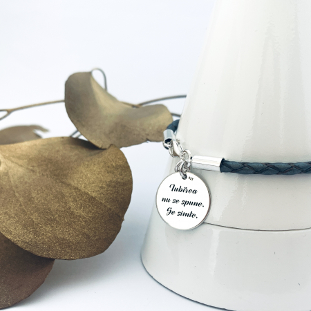 Bratara personalizata dama, snur impletit din piele - Personally ME [1]