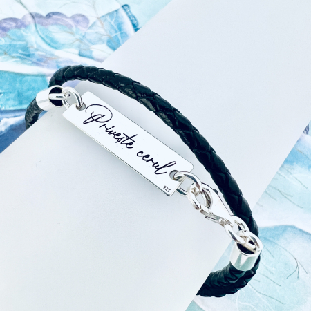 Bratara gravata din piele Priveste cerul [2]