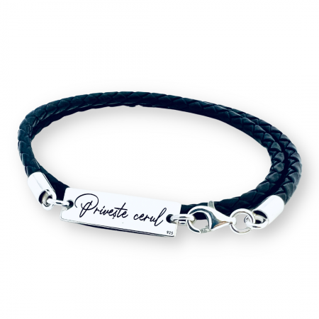 Bratara gravata din piele Priveste cerul [1]